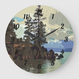 Lake Tahoe Sand Harbour Clock Große Wanduhr