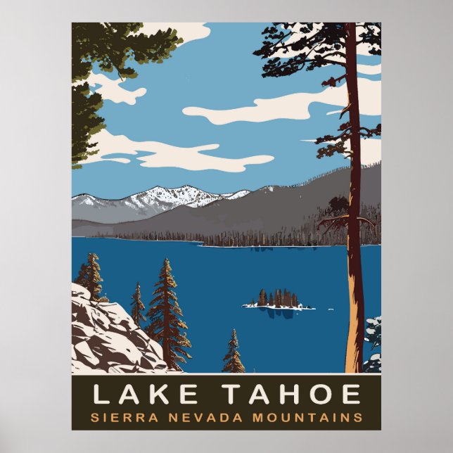 Lake Tahoe, Sierra Nevada, Reisen Poster (Vorne)