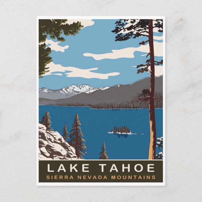 Lake Tahoe, Sierra Nevada, Reisen Postkarte (Vorderseite)