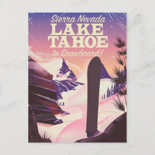 Lake Tahoe Sierra Nevada USA Snowboarden Poster Postkarte