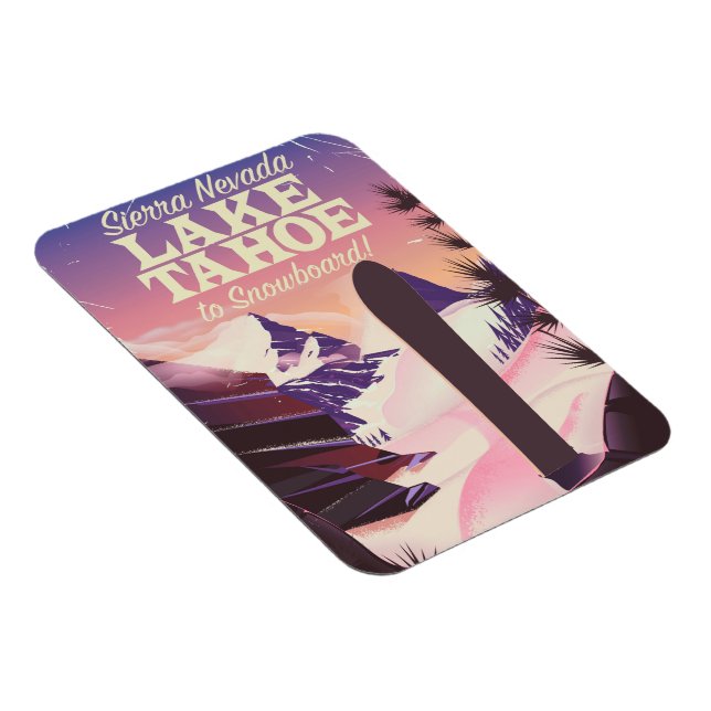 Lake Tahoe Sierra Nevada USA Snowboarder Poster Magnet (Rechte Seite)