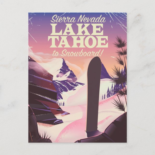 Lake Tahoe Sierra Nevada USA Snowboarder Poster Postkarte (Vorderseite)