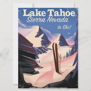 Lake Tahoe Sierra Nevada Vintage-Ski-Poster Einladung