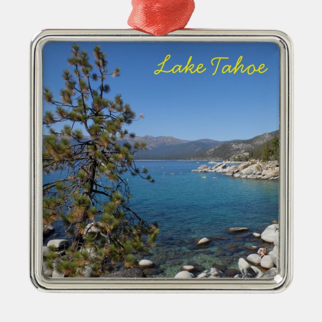 Lake Tahoe Silbernes Ornament (Vorne)