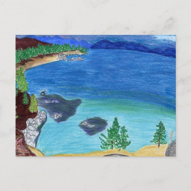 Lake Tahoe Sketch Postkarte (Vorderseite)