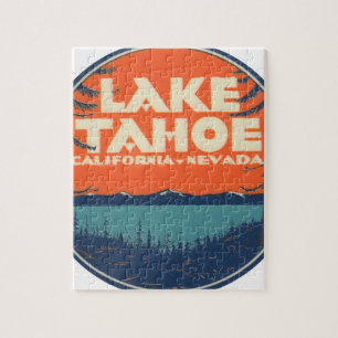 Lake Tahoe Vintage-Reiseaufkleber-Design