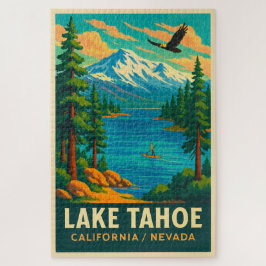 Lake Tahoe Vintage Travel (Green) Poster