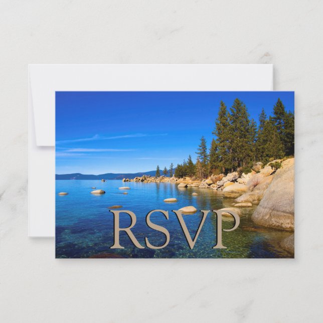 Lake Tahoe Wedding RSVP Karte (Vorderseite)