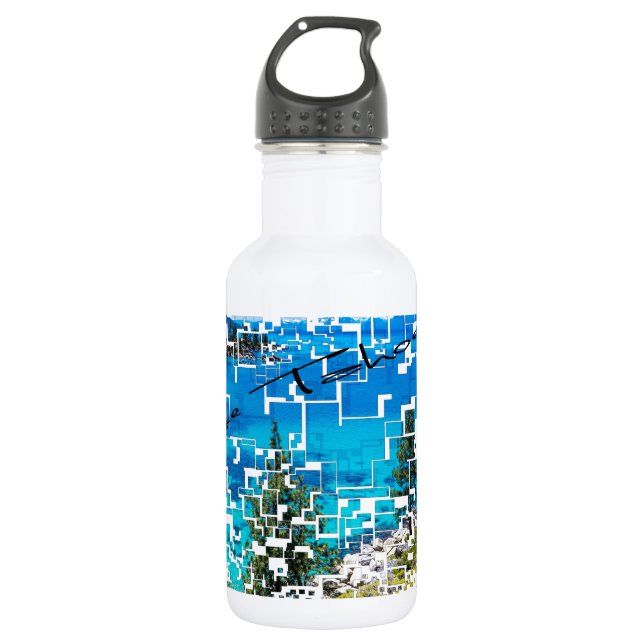 Lake- Tahoegraphik Edelstahlflasche (Vorderseite)