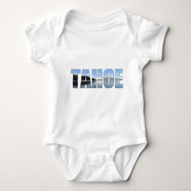 Lake- Tahoetext Baby Strampler (Vorderseite)