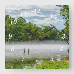 Lake Taneycomo Sommer Nebel Wanduhr
