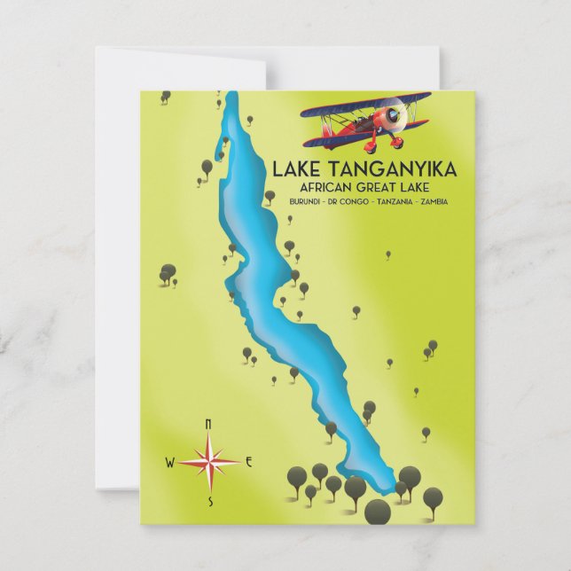 Lake Tanganika Afrikanische Karte (Vorderseite)