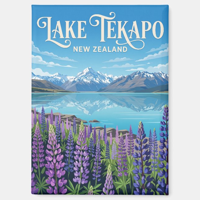 Lake Tekapo Neuseeland Magnet (Vorderseite)