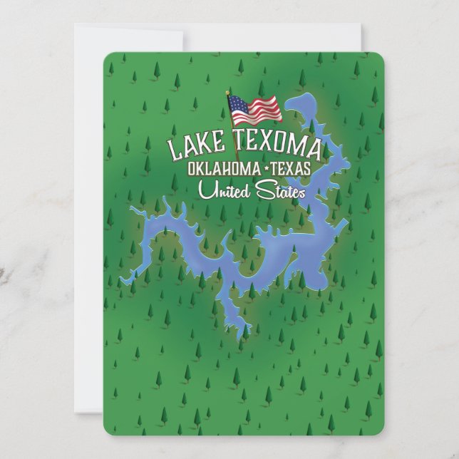 Lake Texoma USA Karte. (Vorderseite)