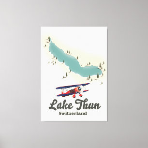 Lake Thun Switzerland Karte Leinwanddruck