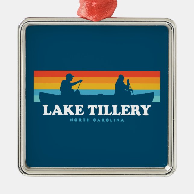 Lake Tillery North Carolina Canoe Ornament Aus Metall (Vorne)