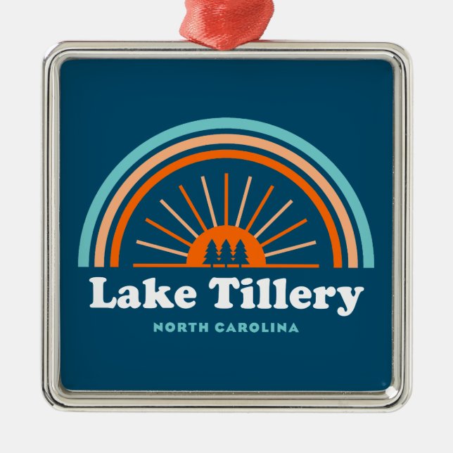 Lake Tillery North Carolina Rainbow Ornament Aus Metall (Vorne)