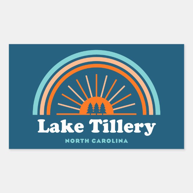 Lake Tillery North Carolina Rainbow Rechteckiger Aufkleber (Vorderseite)