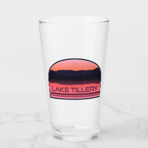 Lake Tillery North Carolina Red Sunrise Glas