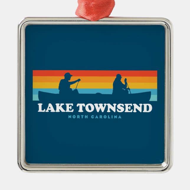 Lake Townsend North Carolina Canoe Ornament Aus Metall (Vorne)