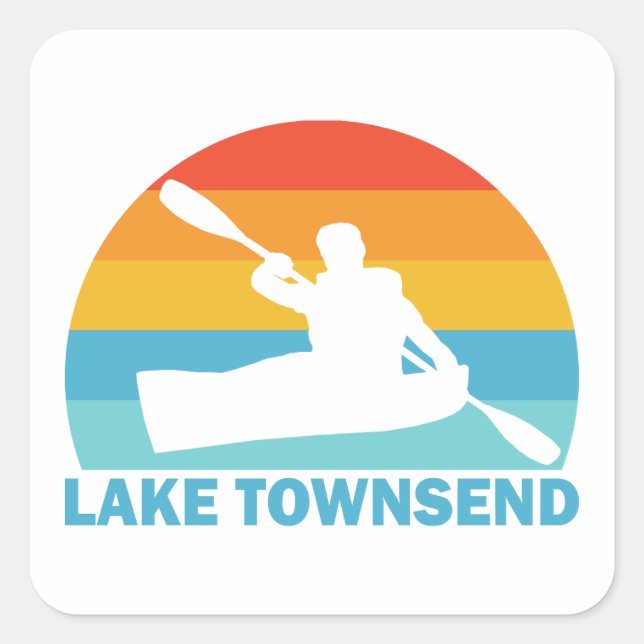 Lake Townsend North Carolina Kayak Quadratischer Aufkleber (Vorderseite)
