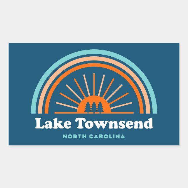 Lake Townsend North Carolina Rainbow Rechteckiger Aufkleber (Vorderseite)