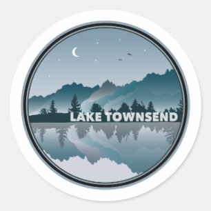 Lake Townsend North Carolina Reflektion Runder Aufkleber