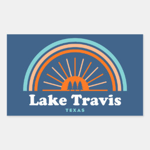 Lake Travis Austin Texas Regenbogen Rechteckiger Aufkleber