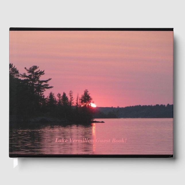 Lake Vermilion Sunset and Map Gästebuch (Vorderseite)