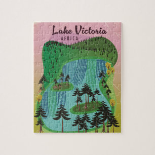 Lake Victoria African travel poster