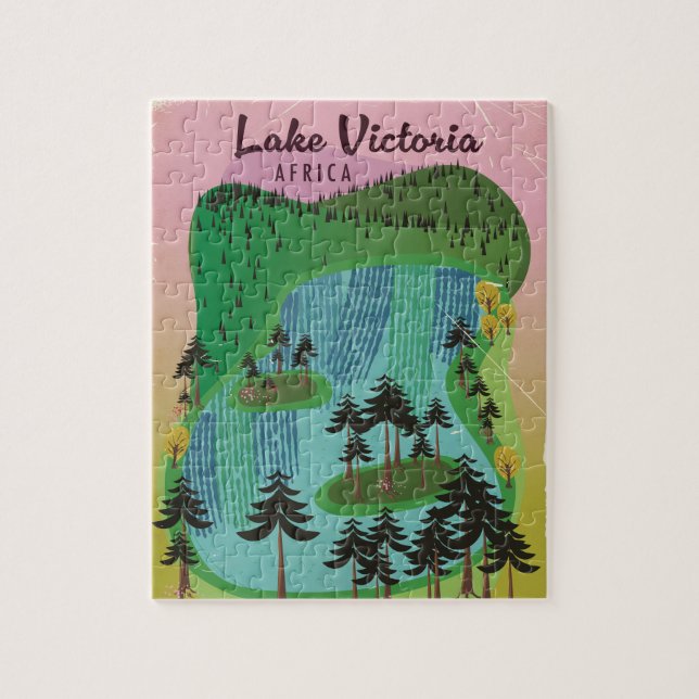 Lake Victoria African travel poster (Vertikal)
