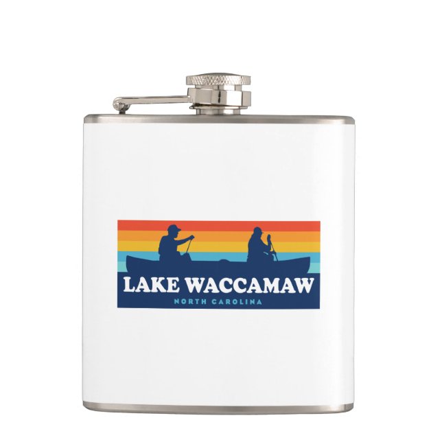 Lake Waccamaw North Carolina Canoe Flachmann (Vorderseite)