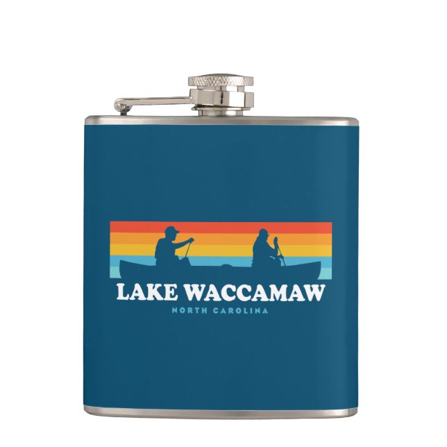 Lake Waccamaw North Carolina Canoe Flachmann (Vorderseite)