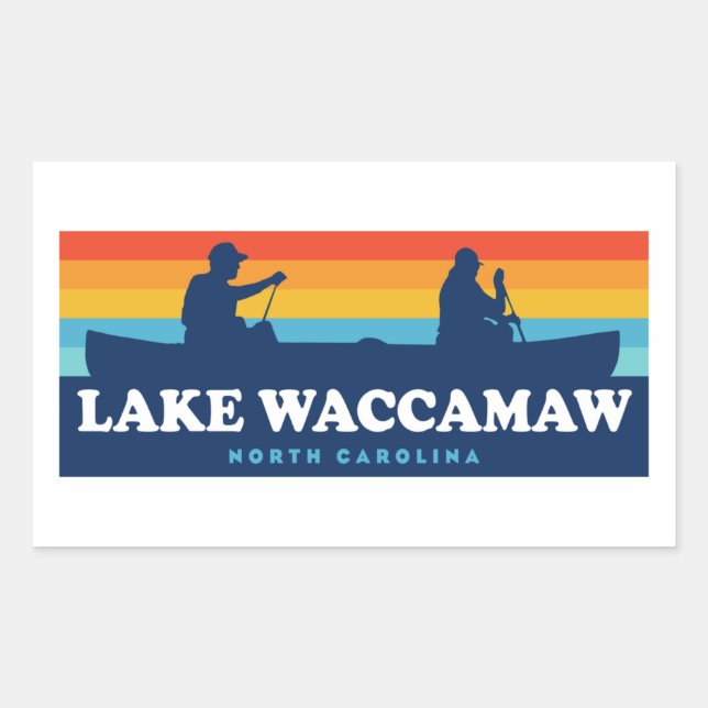 Lake Waccamaw North Carolina Canoe Rechteckiger Aufkleber (Vorderseite)