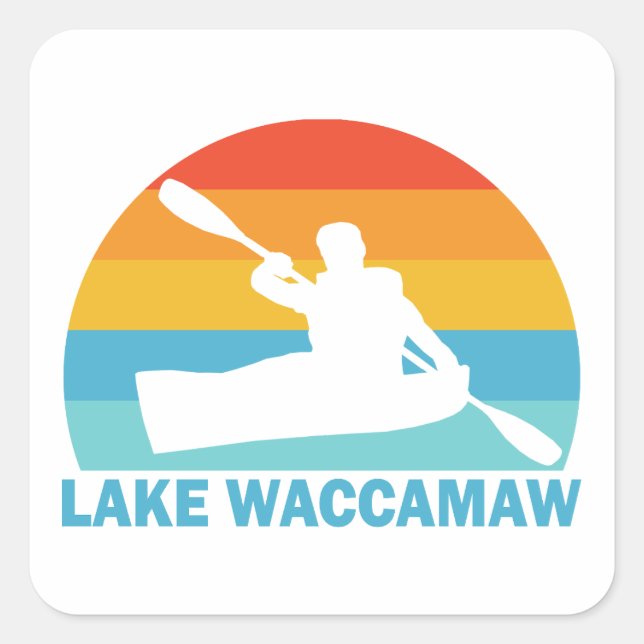 Lake Waccamaw North Carolina Kayak Quadratischer Aufkleber (Vorderseite)
