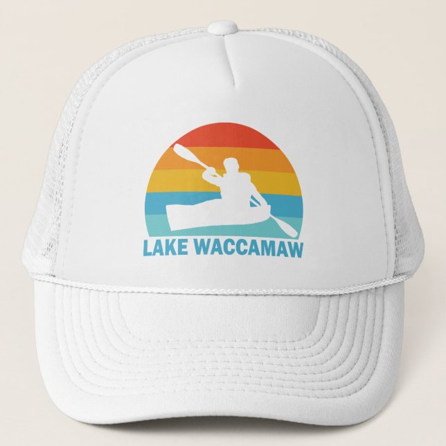 Lake Waccamaw North Carolina Kayak Truckerkappe (Vorderseite)