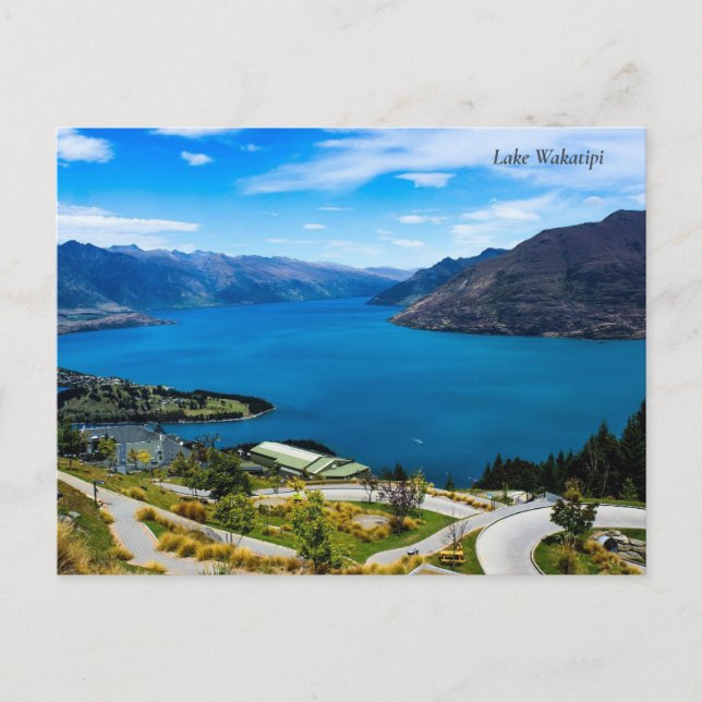 Lake Wakatipi - Neuseeland Feiertagspostkarte (Vorderseite)