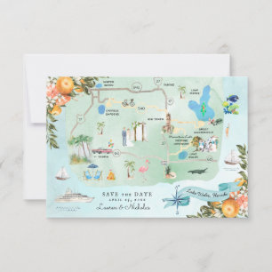 Lake Wales, FL   Carte Itinéraire De Mariage De De