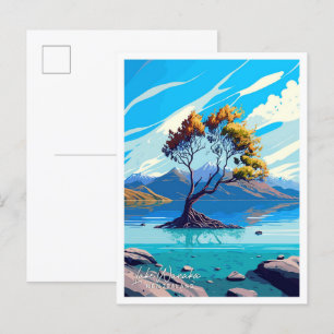 Lake Wanaka New Zealand Reisevorführung Postkarte