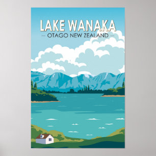 Lake Wanaka Otago New Zealand New Zealand Vintage Poster