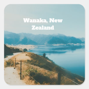 Lake Wanaka, Südinsel, Neuseeland Quadratischer Aufkleber