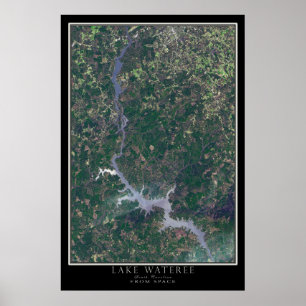 Lake Watersee South Carolina Satellite-Poster Kart Poster