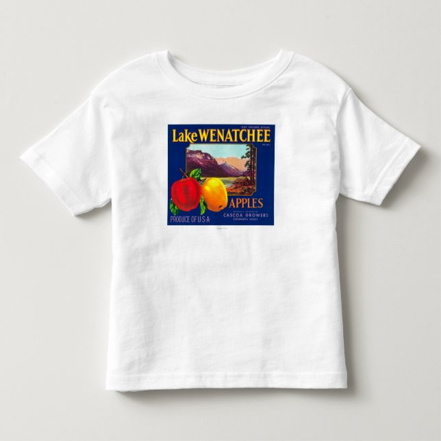 Lake Wenatchee Apple Label (blau) - Cashmere, WA Kleinkind T-shirt (Vorderseite)