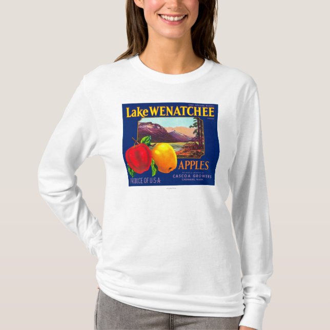 Lake Wenatchee Apple Label (blau) - Cashmere, WA T-Shirt (Vorderseite)
