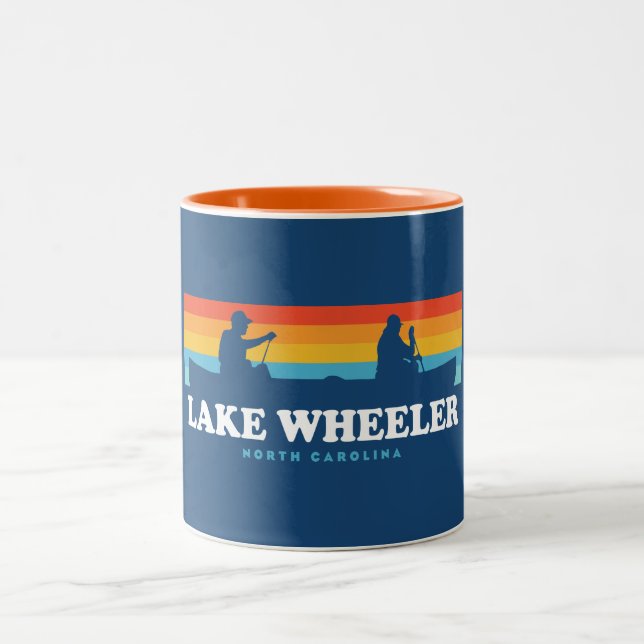 Lake Wheeler North Carolina Canoe Zweifarbige Tasse (Mittel)