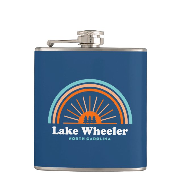 Lake Wheeler North Carolina Rainbow Flachmann (Vorderseite)