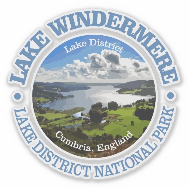 Lake Windermere (rd) Aufkleber (Vorderseite)