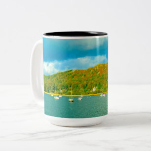 Lake Windermere Yachten in Cumbria Zweifarbige Tasse