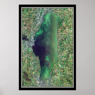 Lake Winnebago Wisconsin Satellite Poster Karte