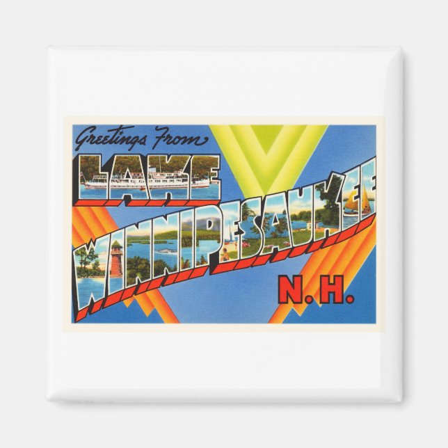 Lake Winnipesaukee #2 New Hampshire NH Old Travel Magnet (Vorne)